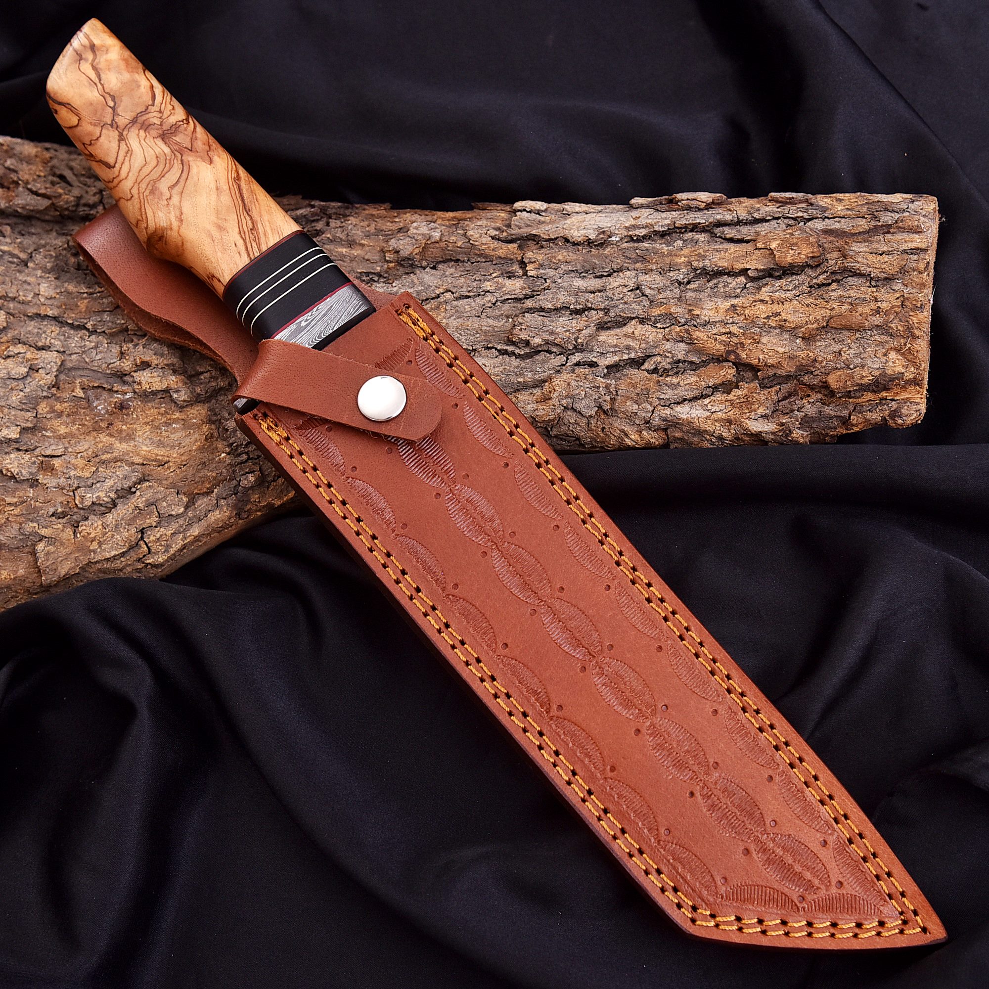 Janson Handmade Damascus Tanto Knife, Masterfully crafted - Image 6