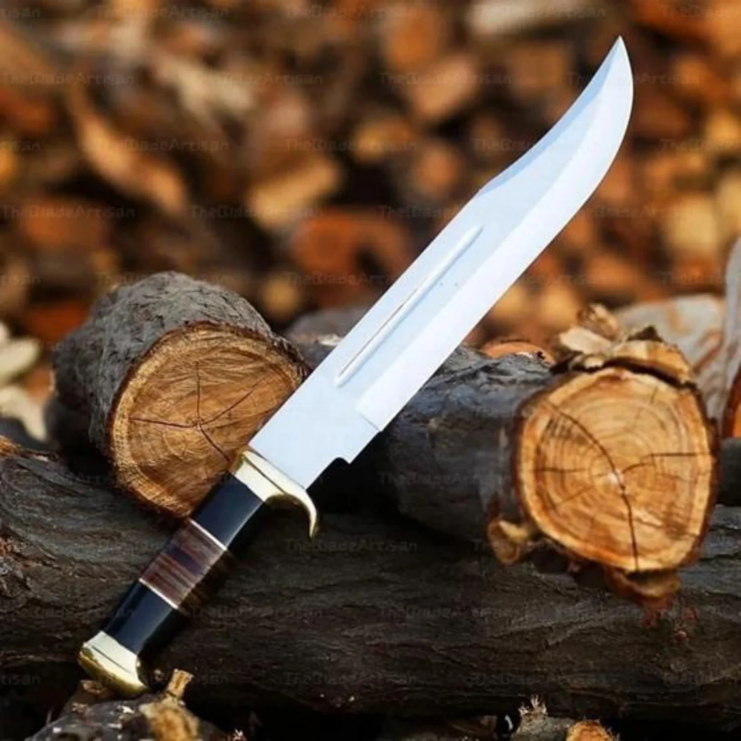Hand forged 18″ Carbon Steel Dundee Bowie Knife, Hunting knife with Leather Sheath