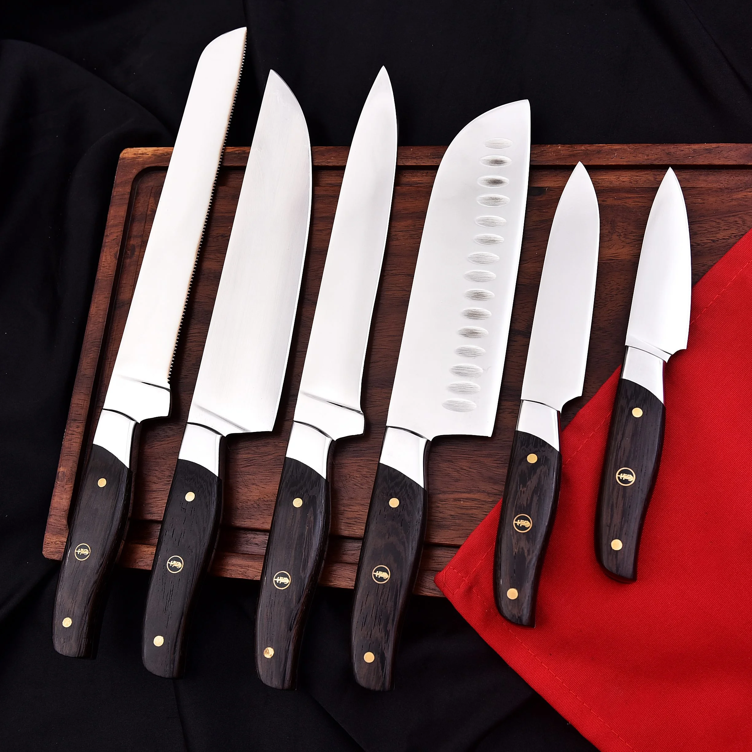 Chef-knife-set-with-wenge-wood-handle