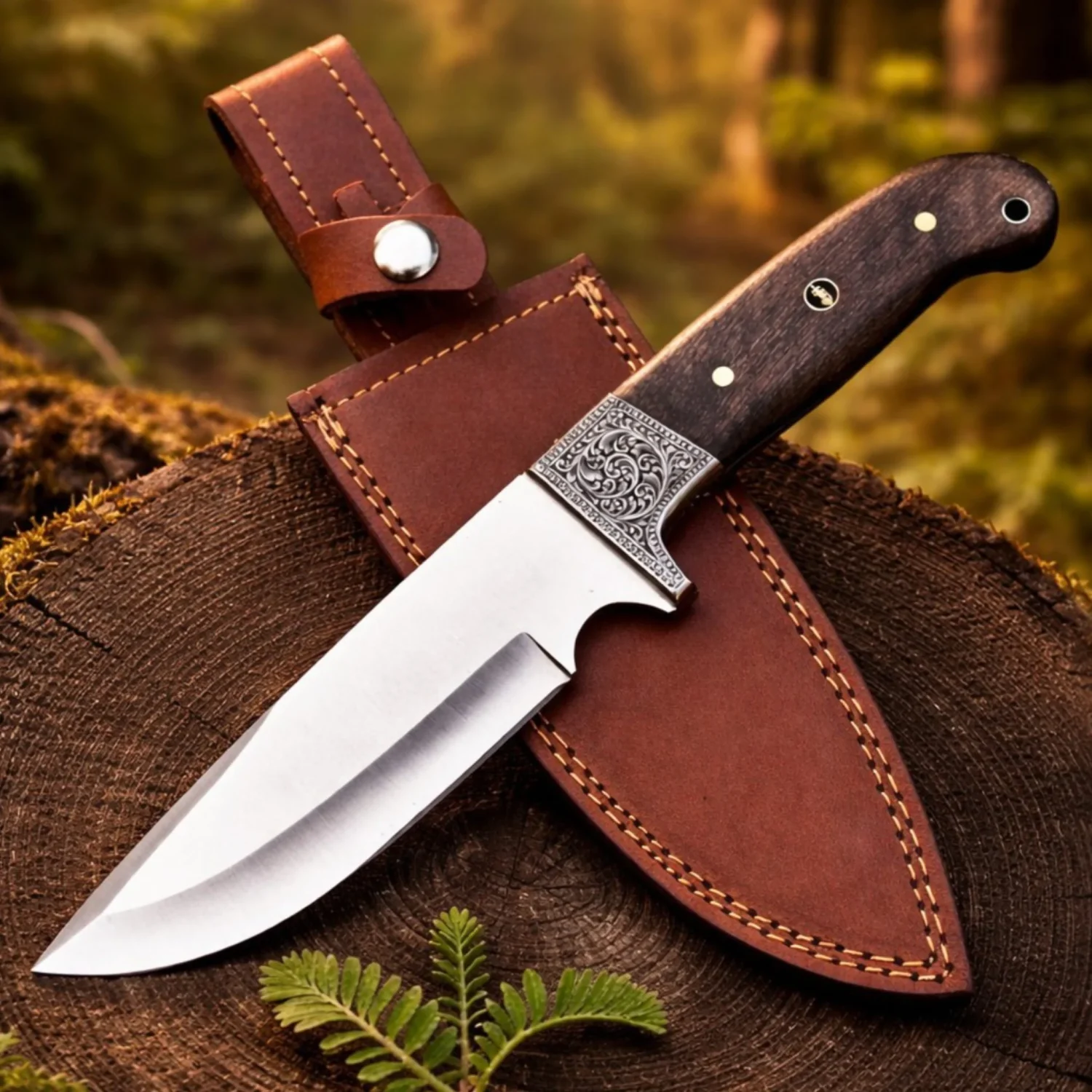 Hand engraved-hunting-knife
