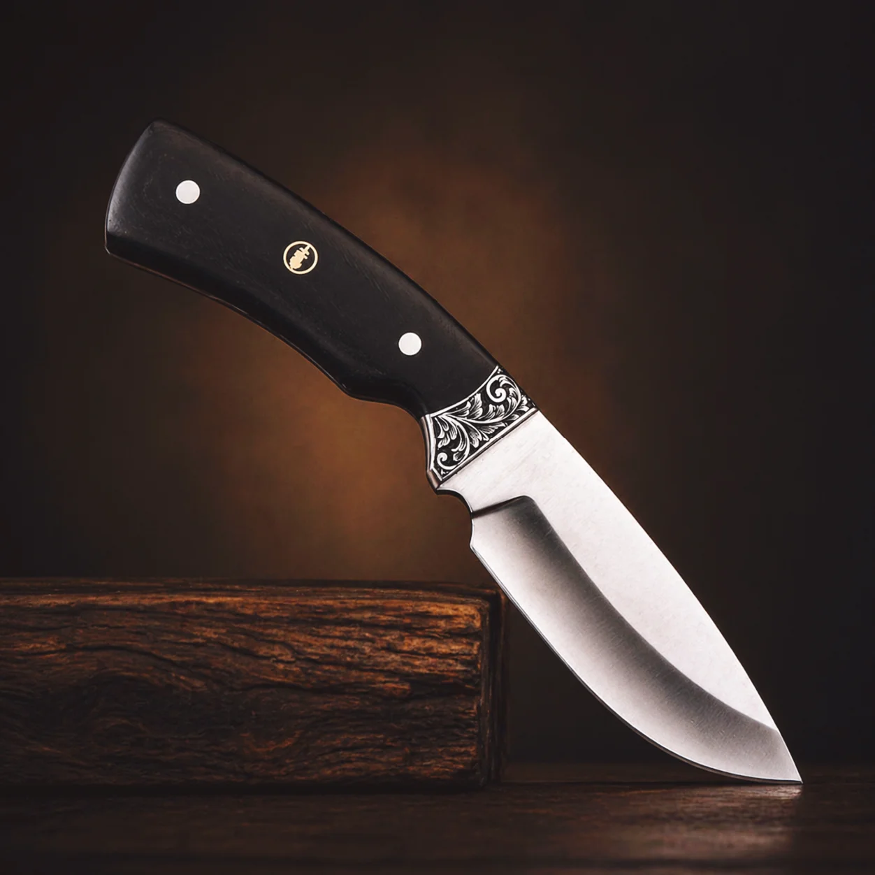 Handmade engraved hunting knife-1