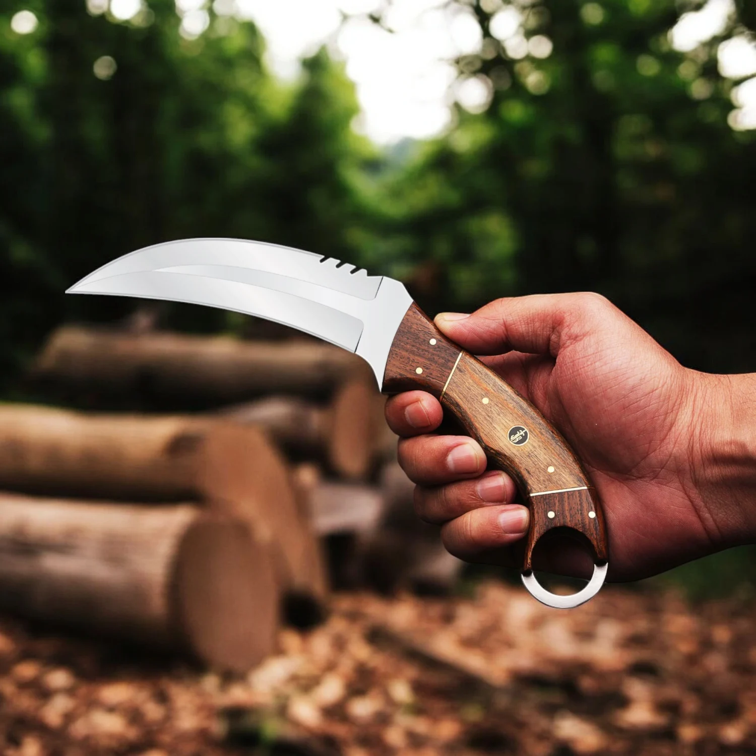 Handcrafted Karambit Knife, Full tang 440C Steel Blade with Rosewood Handle