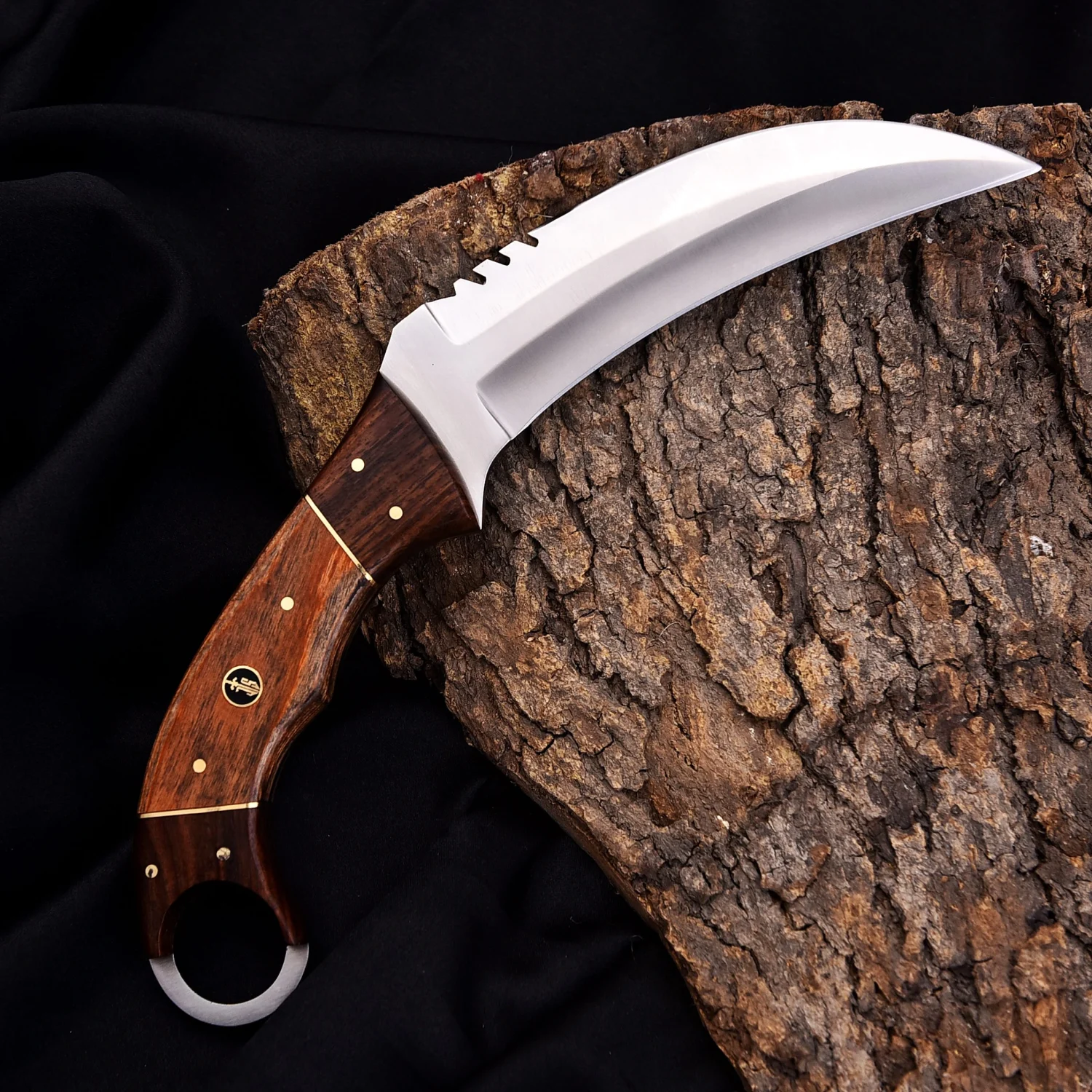 Handcrafted Karambit Knife, Full tang 440C Steel Blade with Rosewood Handle