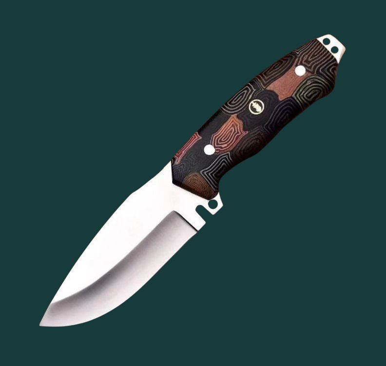 JS Handmade Hunting Knife, Fixed Blade with Micarta Handle