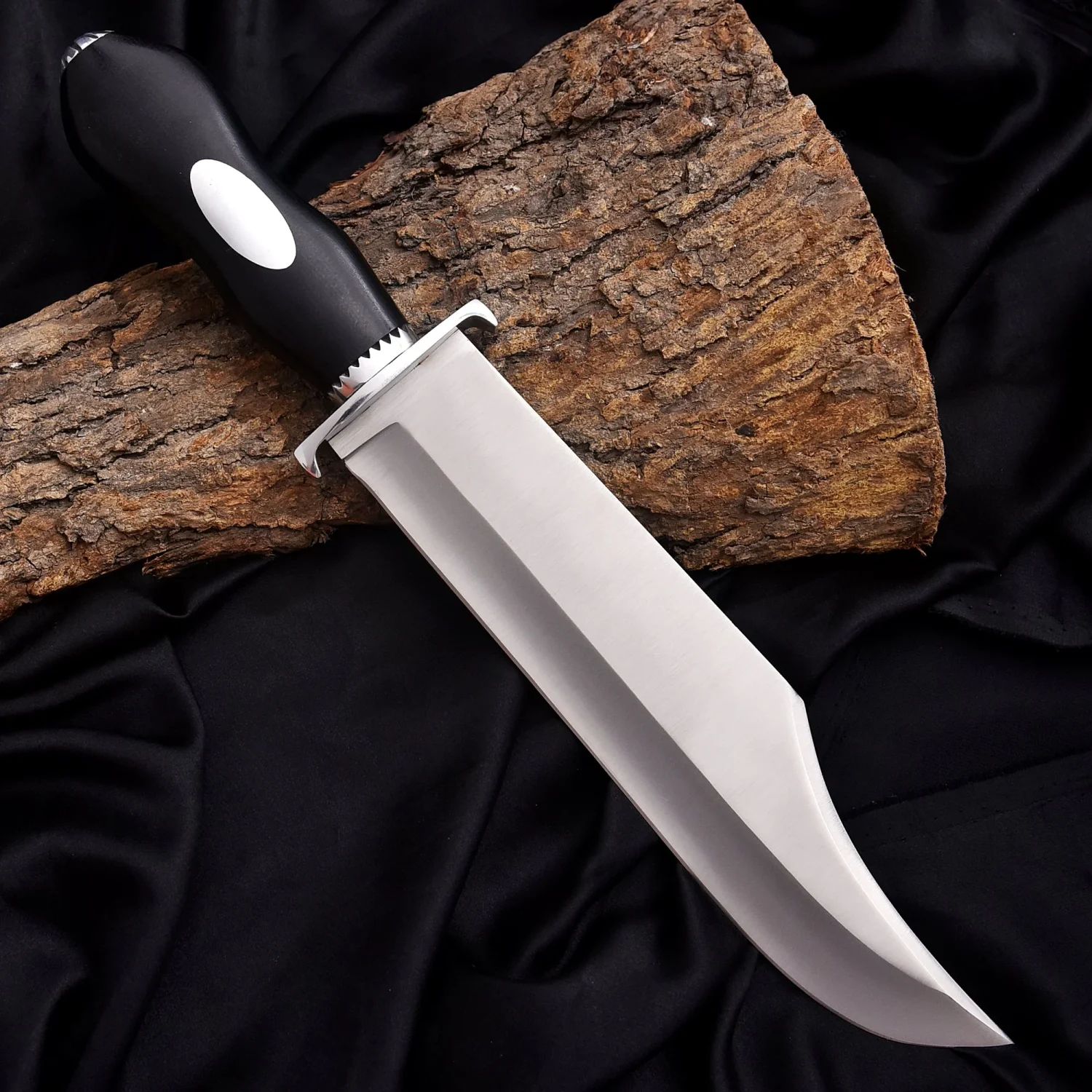 Handmade Bowie Knife, Micarta Handle, Full Tang, Fixed Blade, Leather Sheath