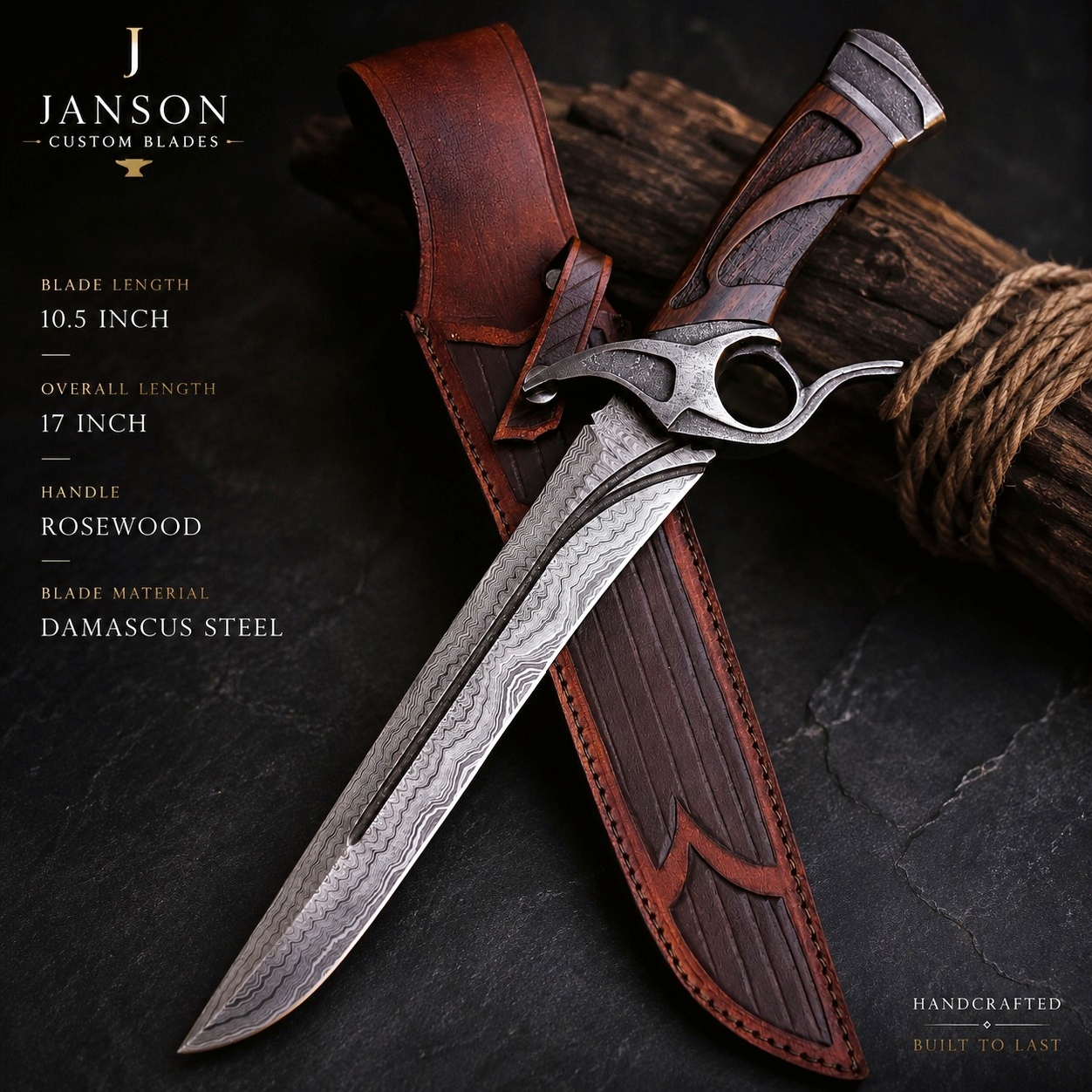JS custom Bowie knife