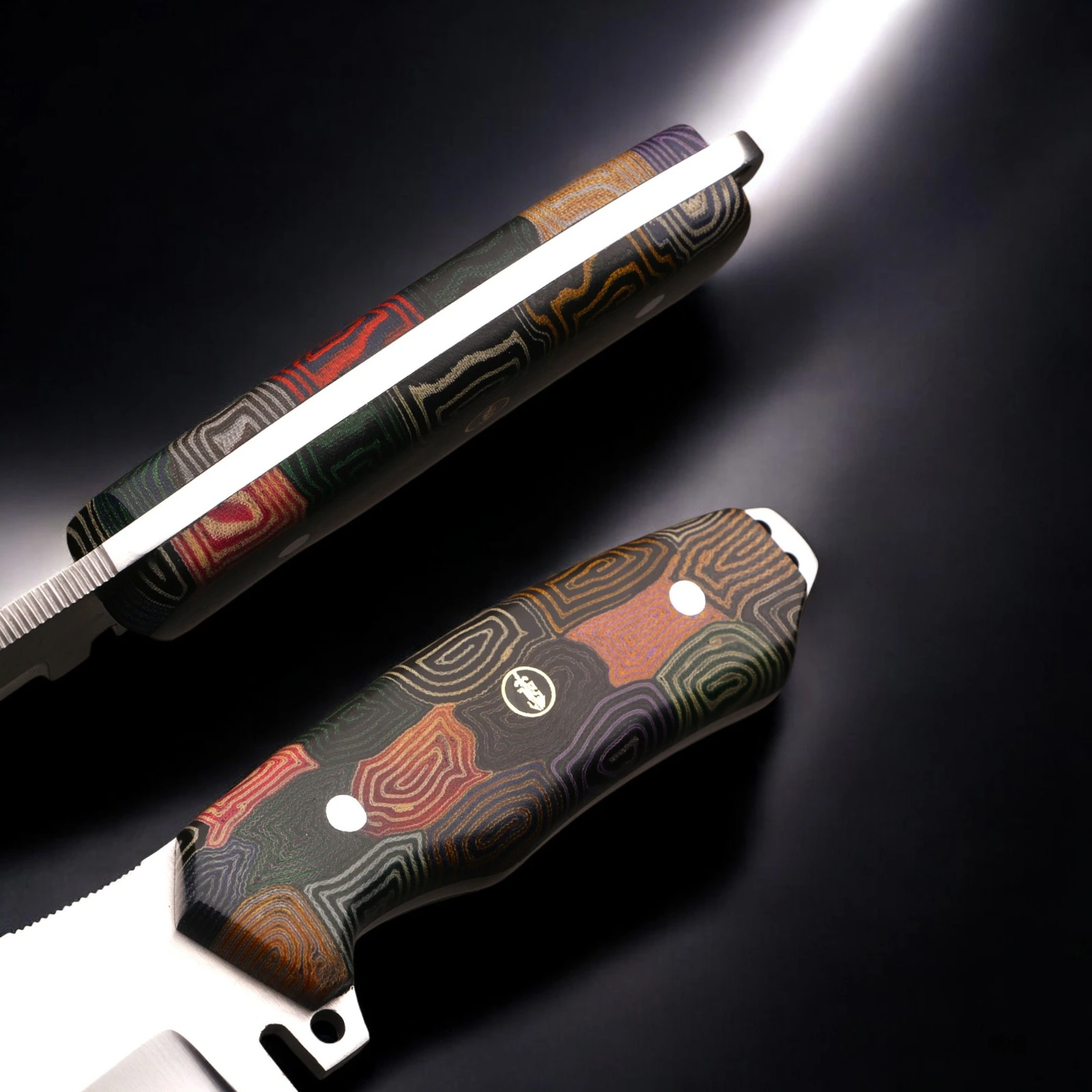 JS Handmade Bushcraft Knife, Fixed Blade with Micarta Handle - Image 2