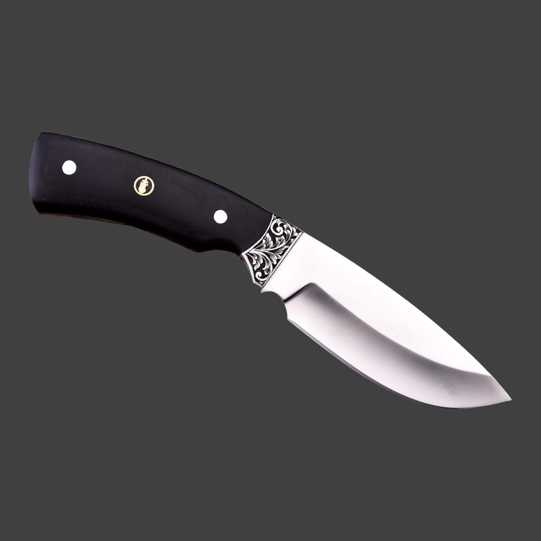 JS Handmade Bushcraft Knife, Fixed Blade, Micarta Handle