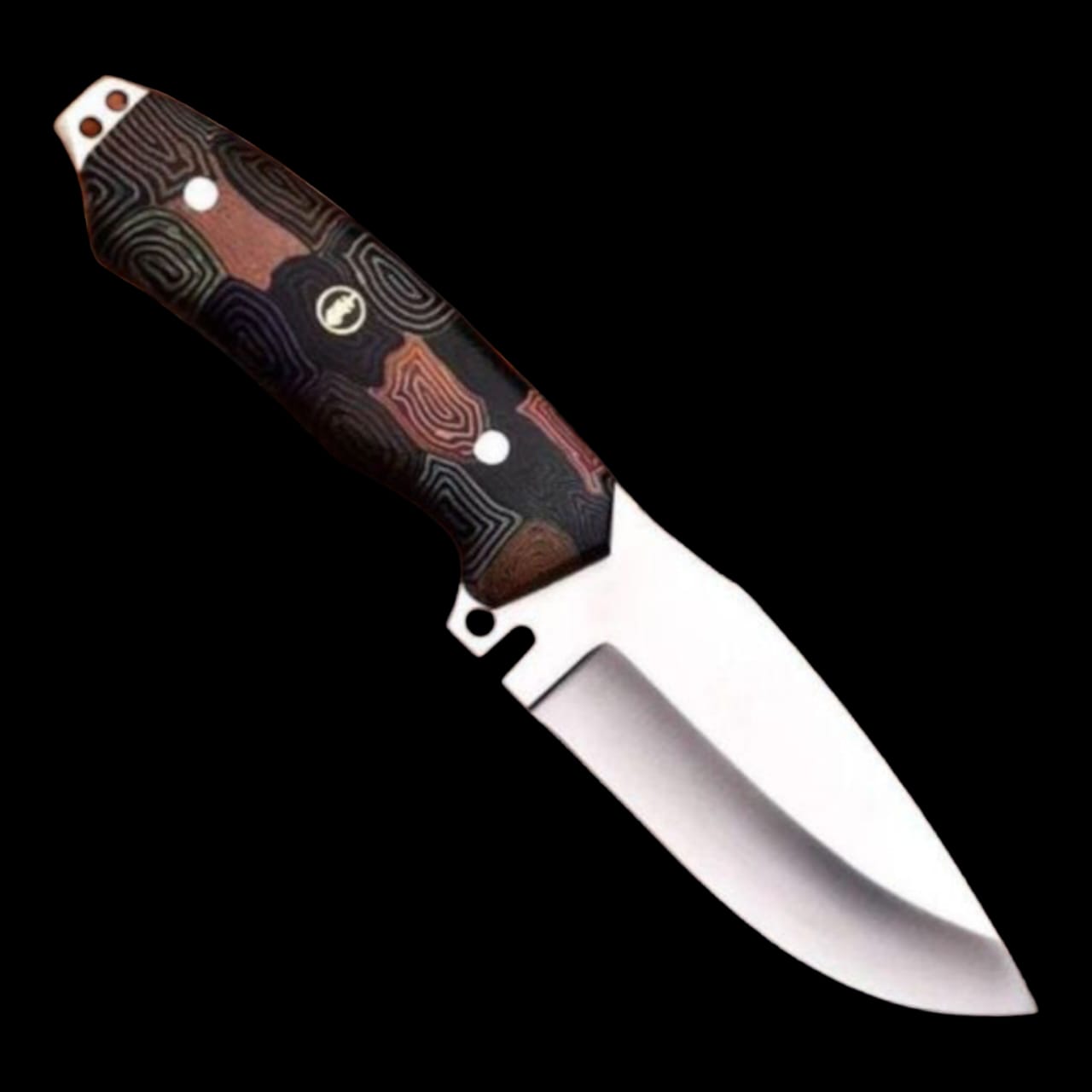 JS Handmade Bushcraft Knife, Fixed Blade with Micarta Handle