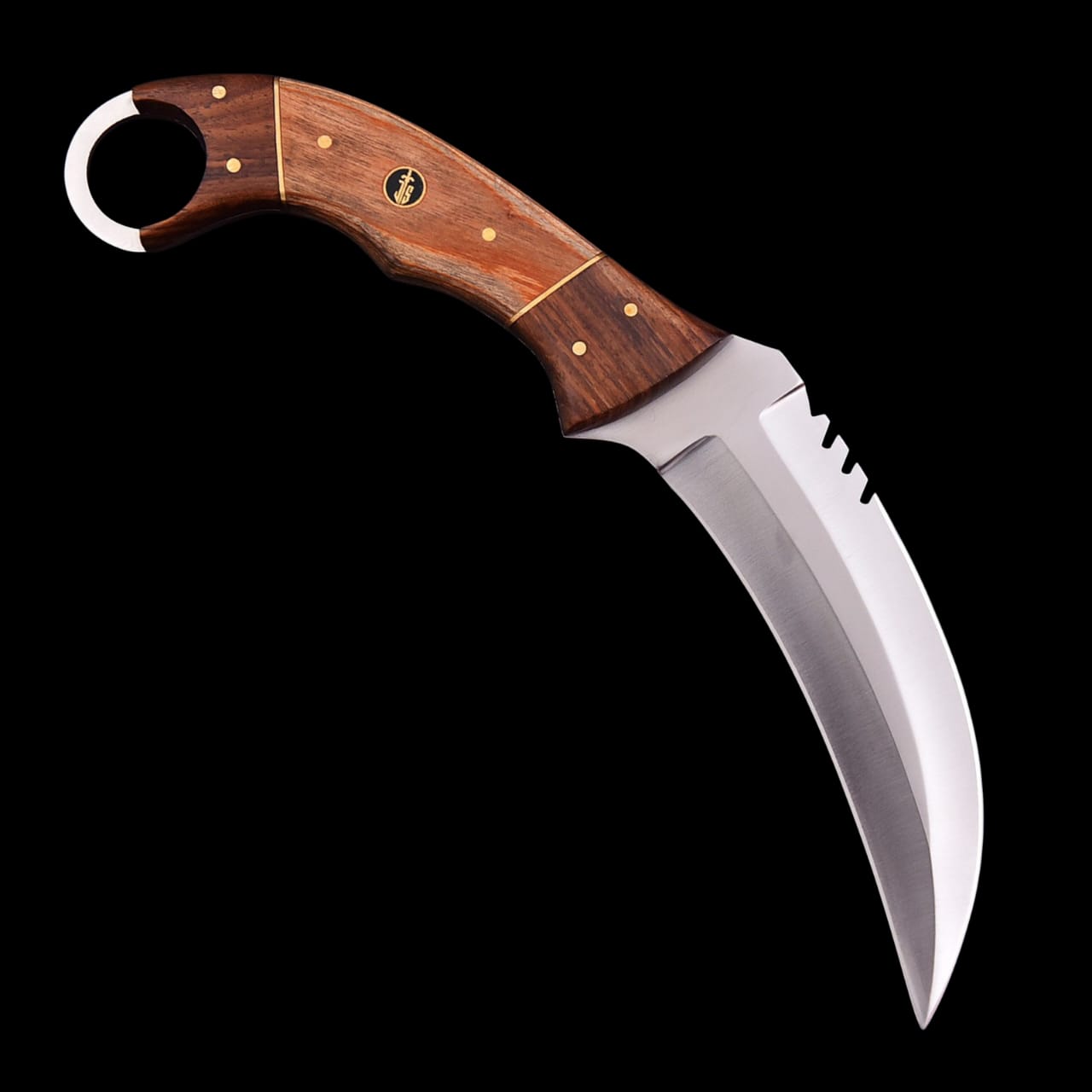 JS Handcrafted Karambit Knife: 440C Steel Blade, Rosewood Handle