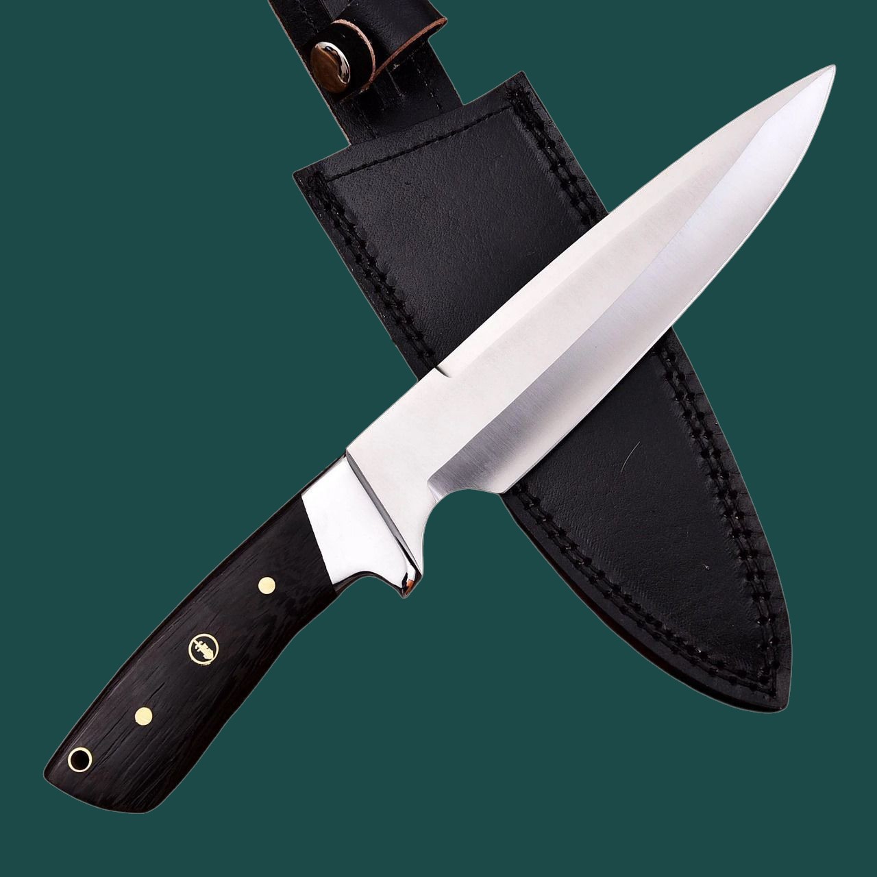 Handmade D2 Steel Hunting Knife, Fixed Blade, Wenge Wood Handle