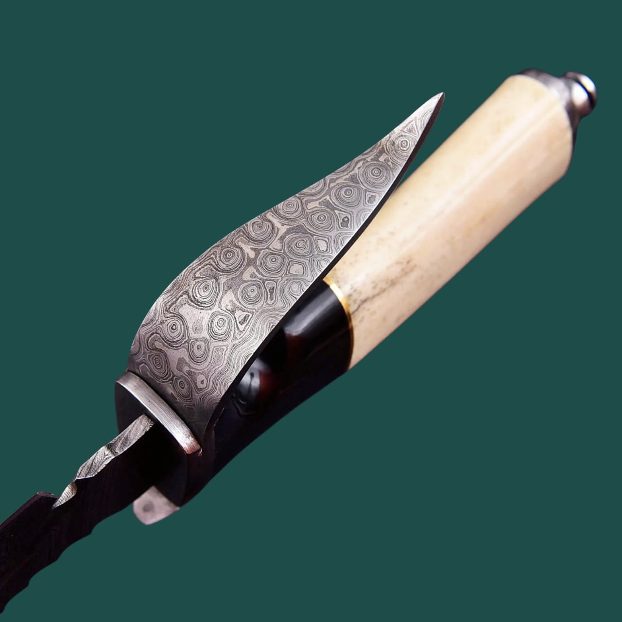 JS Damascus Steel Handmade Bowie Knife