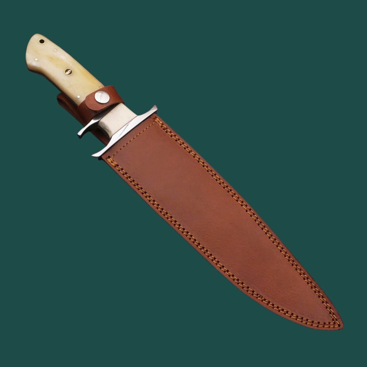 Handmade Bowie Knife ,Full Tang D2 Steel Hunting & Survival Knife with Camel Bone Handle - Image 3