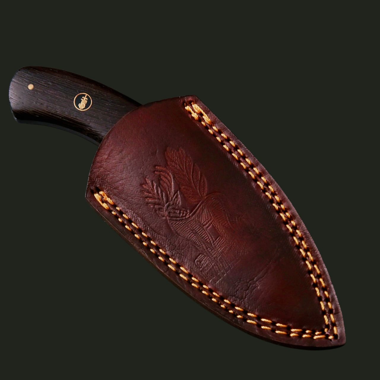 JS Skinning Knife, Wenge Wood Handle