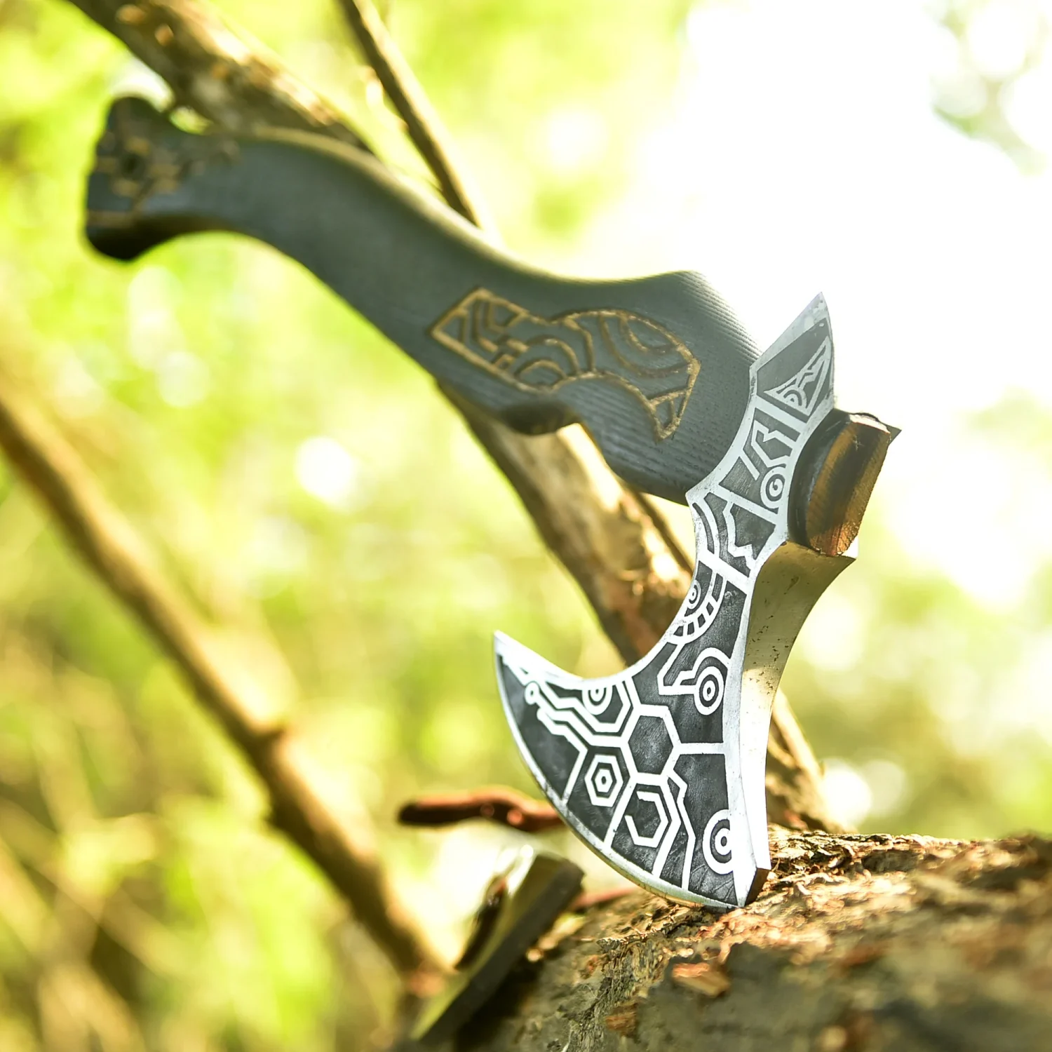 Handmade Viking Axe, Forged High Carbon steel Hatchet, Ash Wood Handle with Leather Sheath