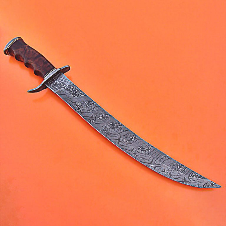 21 Inch Long Damascus Sword Custom Handmade Damascus Steel Swords